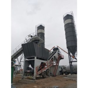 Mobile 100m3 Concrete Batching Plant-Full Set-Turkmenistan